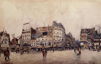 弗蘭尅 博格斯 The Moulin Rouge and the Rue Lepic as Seen from the Place Bl 弗蘭尅 博格斯 The Moulin Rouge and the Rue Lepic as Seen from the Place Bl